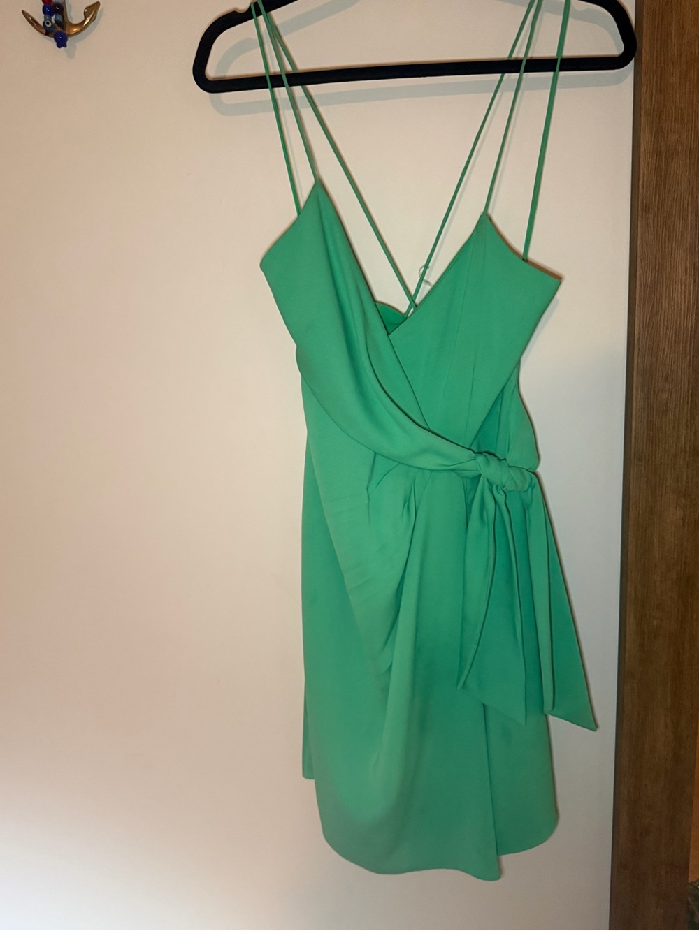 Alice and Olivia Green Wrap-Front Dress with Tie Waist